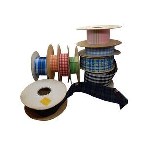 Assorted Plaid Gingham Ribbon Rolls 2-20 Yards Each Weatherproof